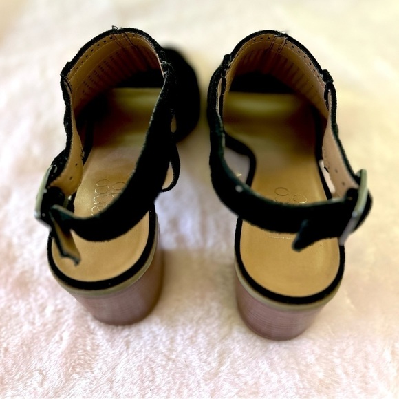 Franco Sarto Harlet2 Black Size 9 Slingbacks Suede Leather Block Heels NWOT - Picture 5 of 11